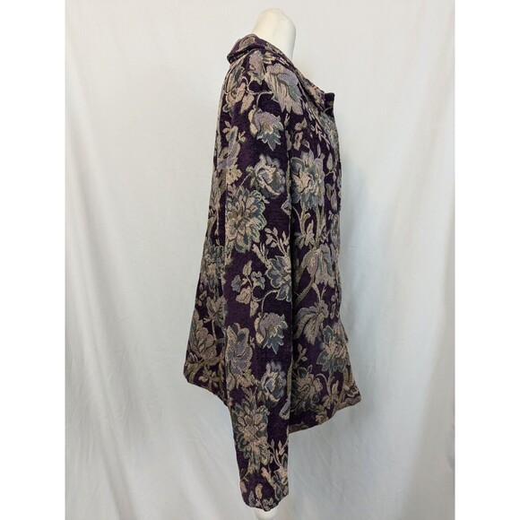 Susan Graver Purple Tapestry Embellished Detailed Stylish Jacket Blazer XL - Picture 3 of 8